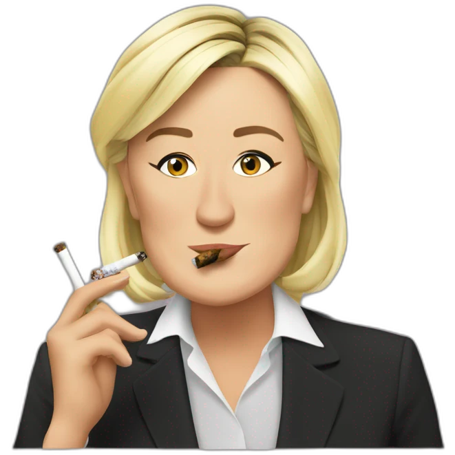 Marine le pen smoking canabis emoji