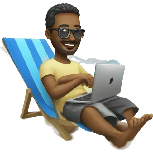 programmer on beach emoji