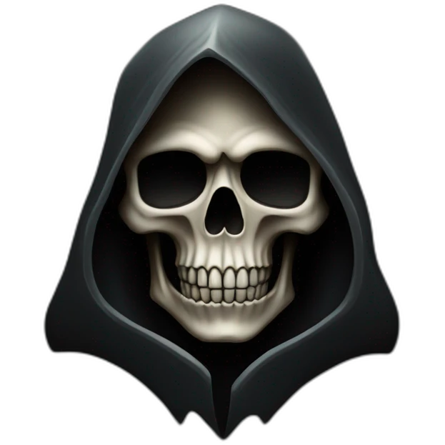 grim reaper skull on black background with heavy black gradient fade emoji
