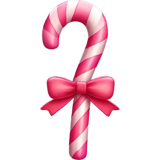 Pink candy cane with a bow  emoji