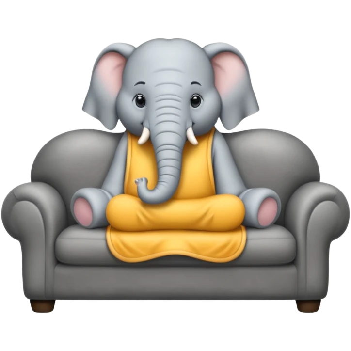 Please generate an emoji of An elephant is sitting on the sofa emoji
