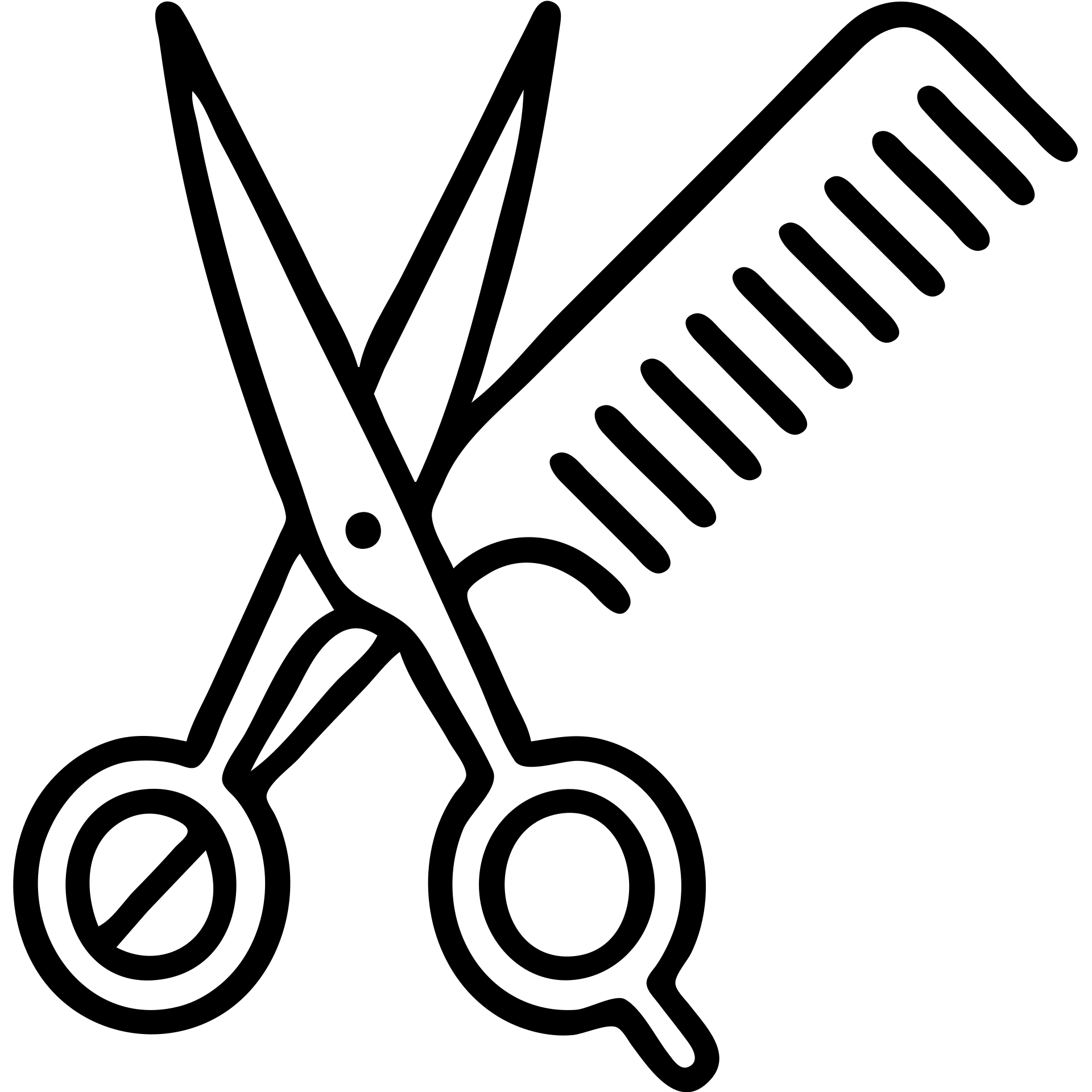 a pair of scissors and comb crossed in a classic icon style emoji