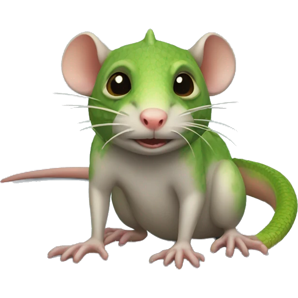A rat crossed with a lizard emoji