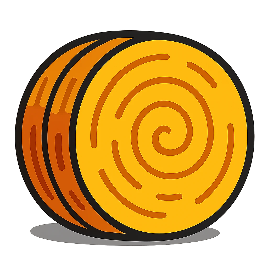 bale of hay, round, cartoonish emoji