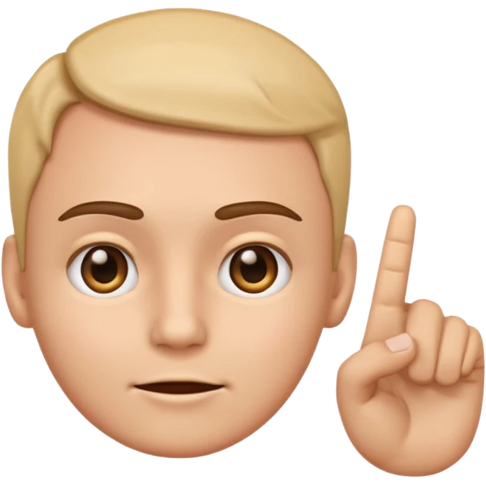 emoji of a hand pointing at the forehead area on a human face, simple cartoon style emoji