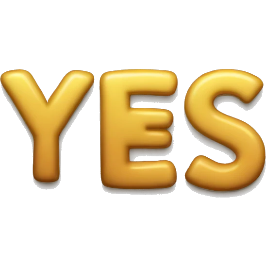the inscription "yes" emoji