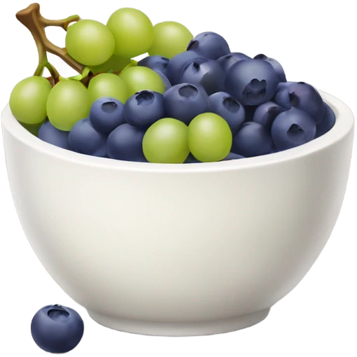 yoghurt bowl with grapes and blueberries emoji