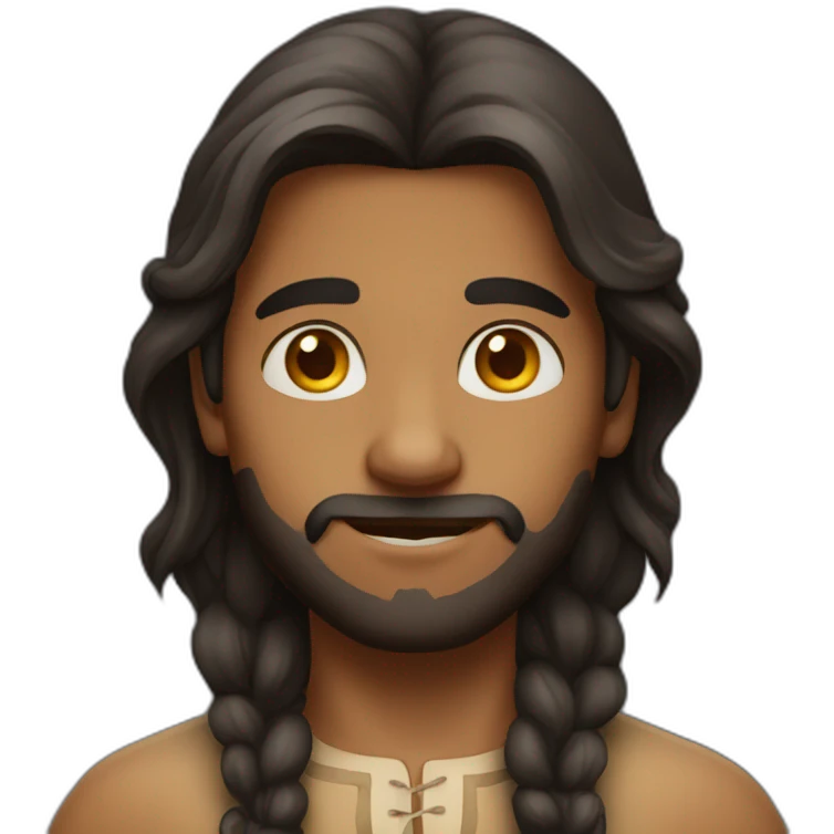 Indian lightly Bearded boy with long hair emoji
