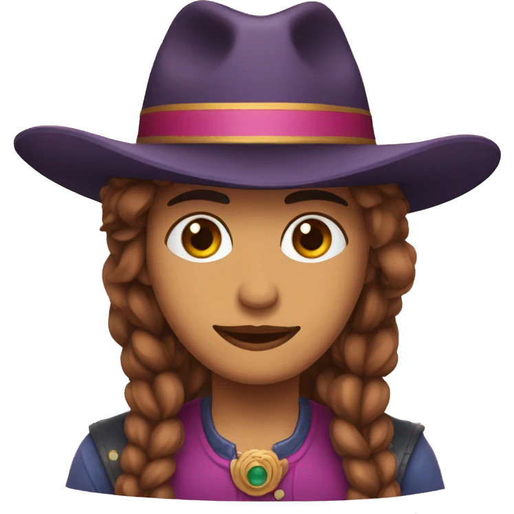 Una persona con ojos enamorados y sombrero de bufón emoji