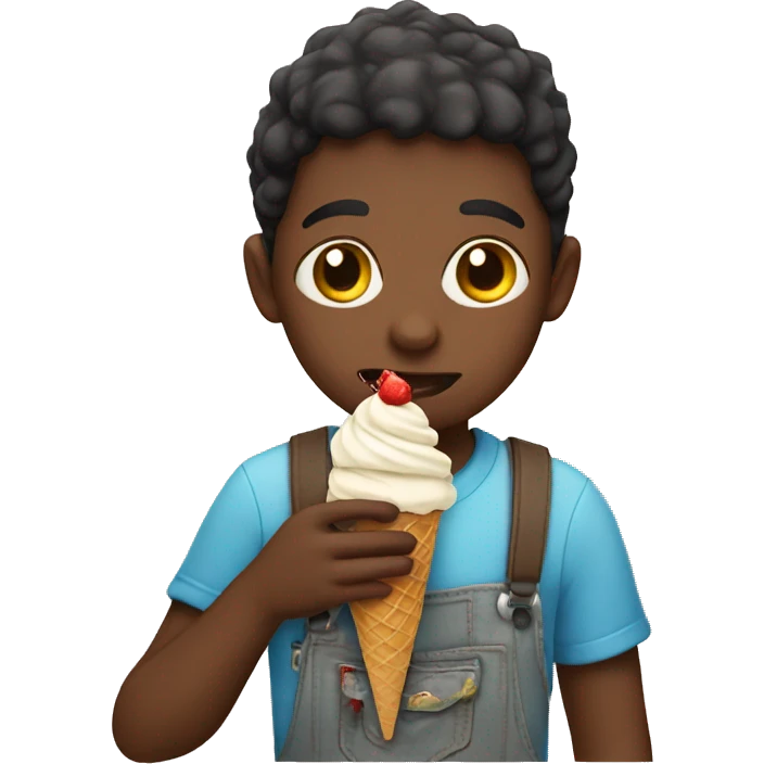 boy eating ice cream emoji
