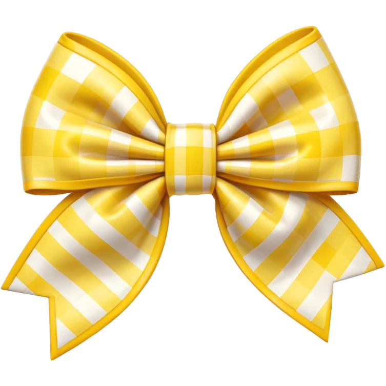 Yellow gingham bow  emoji