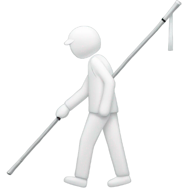 blind person walking with cane emoji