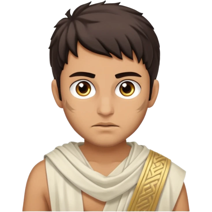 young evil jewish man with greek dress toga emoji