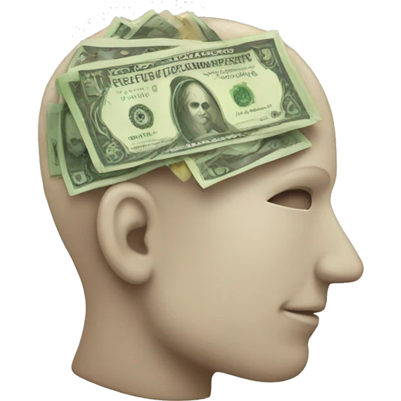 Money on brain emoji