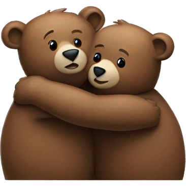 Two bears hugging  emoji