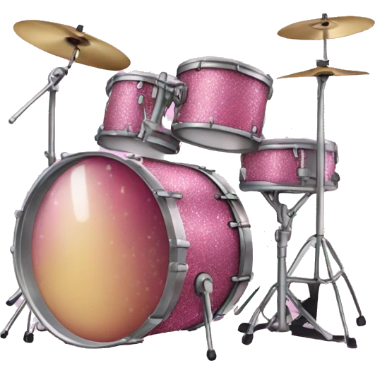 Pink glitter drumset  emoji