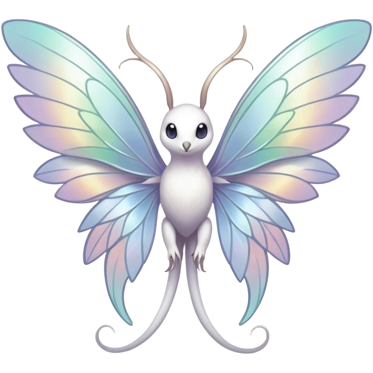  Iridescent white pale wings-ears, fairy-like-fakemon-creature  emoji