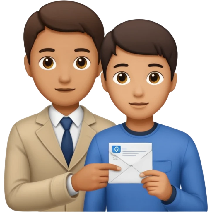 a university student handing letter to a CCP official emoji