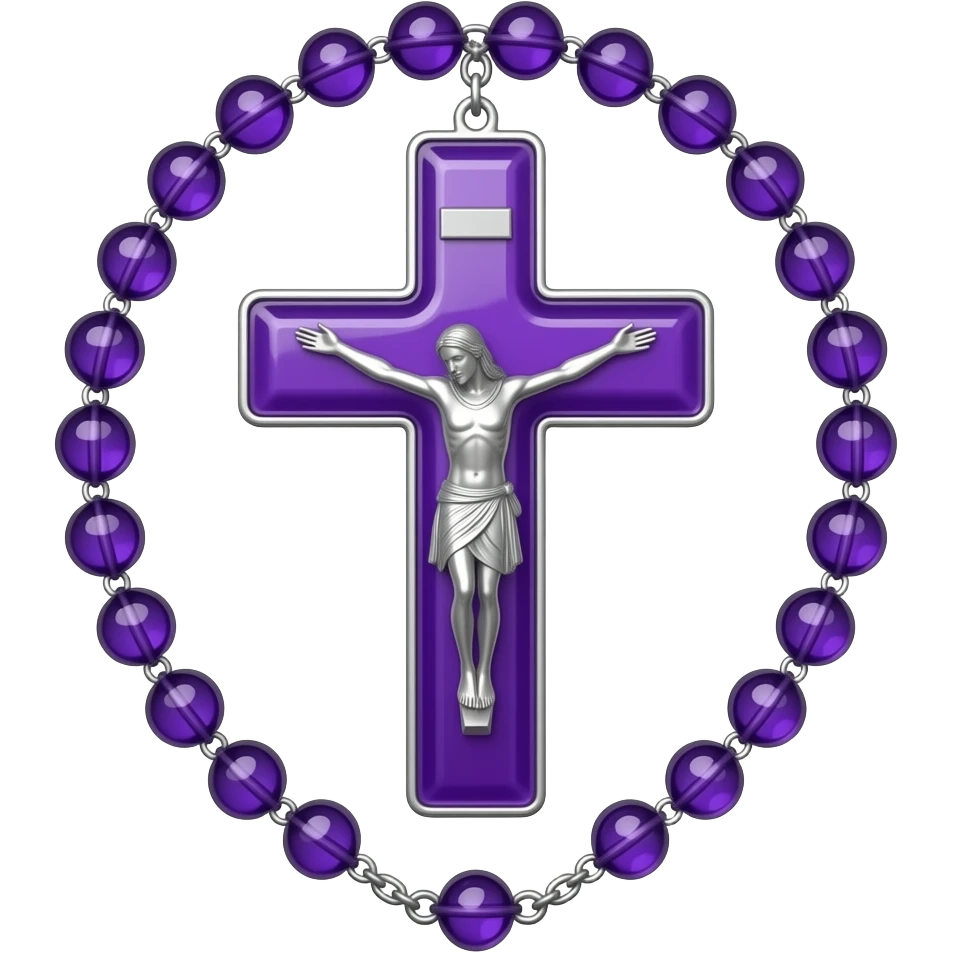 cruz sagrada royal vidro brilhante com rosário royal vidro brilhante emoji