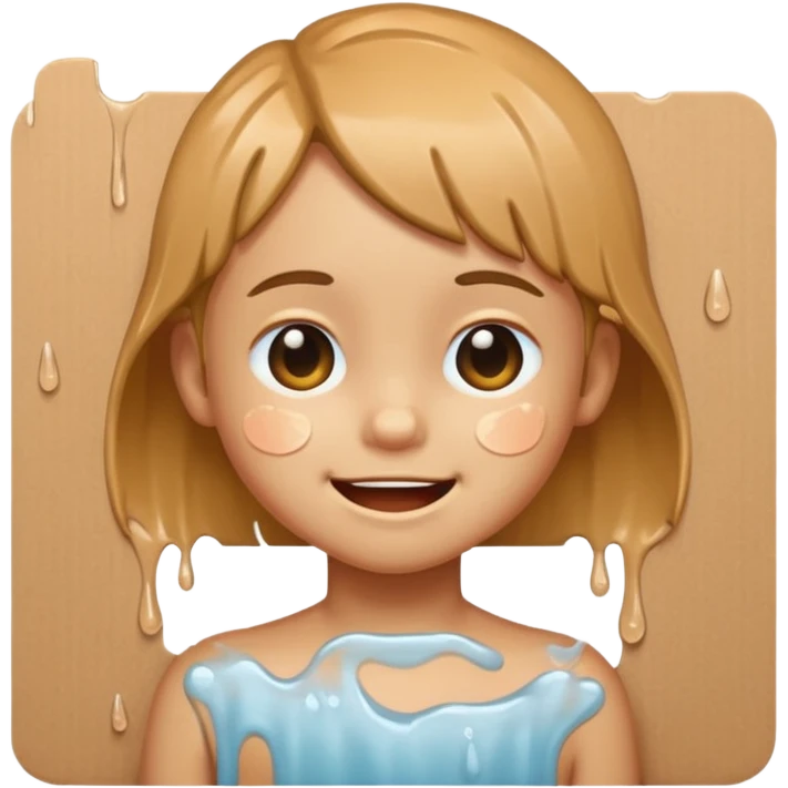 a child with wet cardboard skin tone, winking emoji