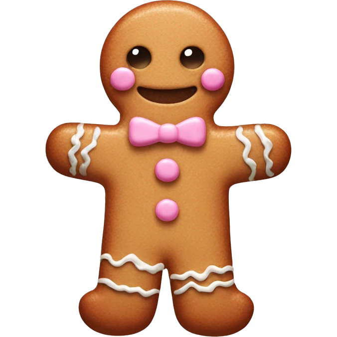 cute gingerbread man, with pastel pink frosting emoji