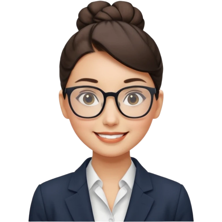 Office Worker – sleek high bun, square glasses, wearing blazer.













































 emoji