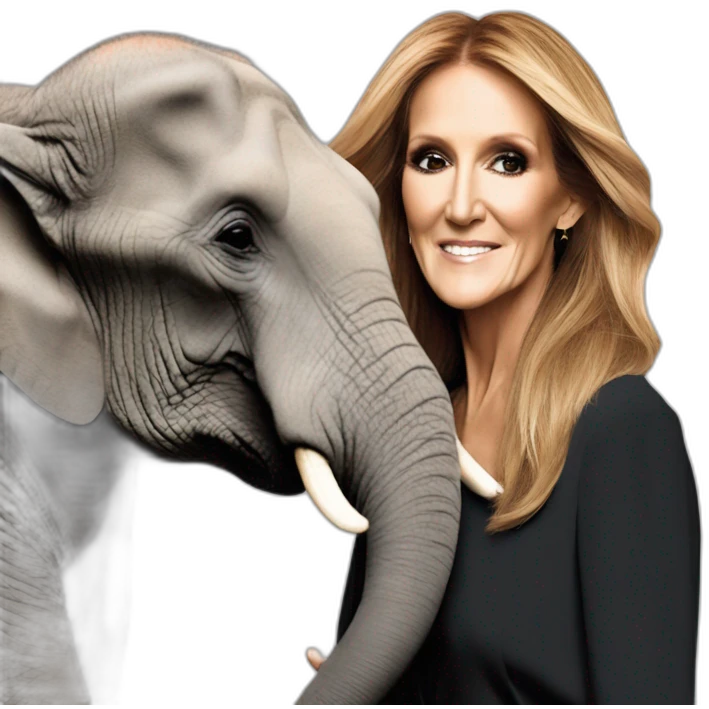 Céline dion with elephant emoji