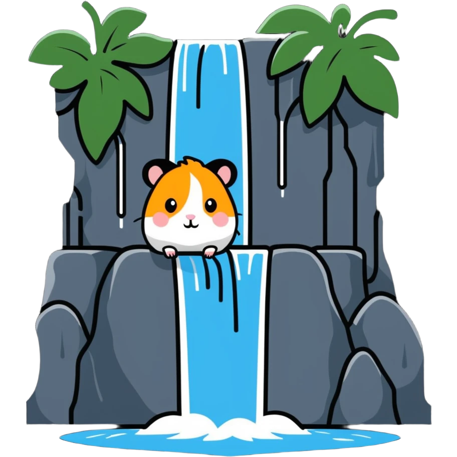 Hamster down waterfall emoji