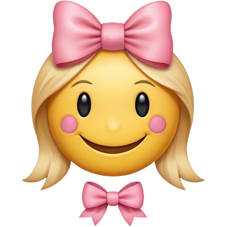 preppysmiley face with bow emoji