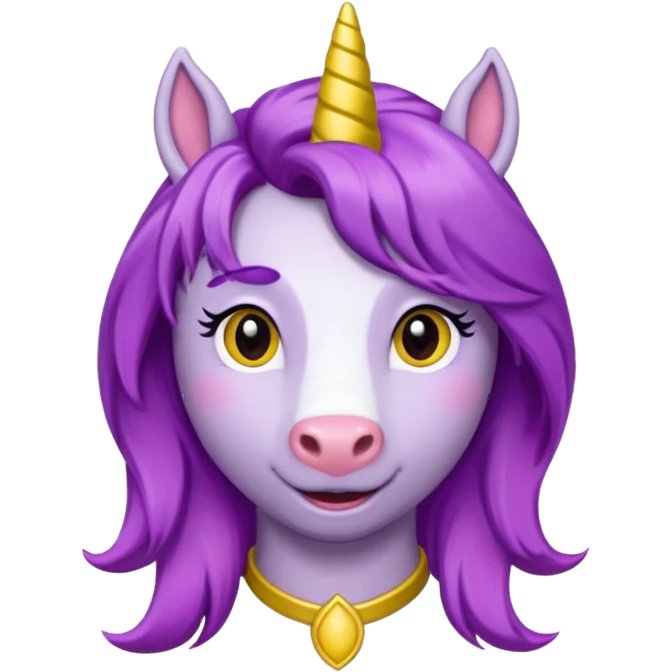 Shirley Shawn the Unicorn from The Wiggles with yellow horse with purple hair emoji