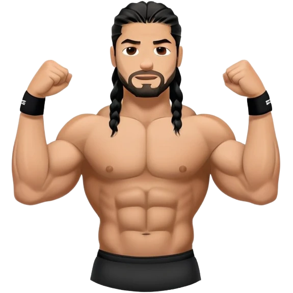 Roman Reigns WWE wrestler flexing muscles emoji