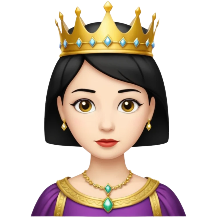 short black hair queen emoji