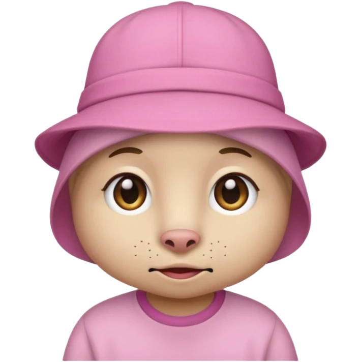 animal with pink hat and shirt emoji