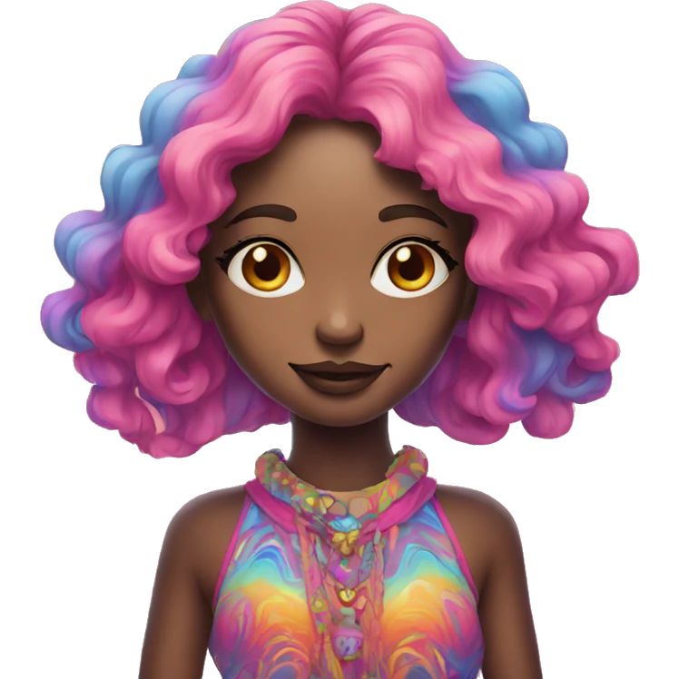 Psychedelic girl emoji