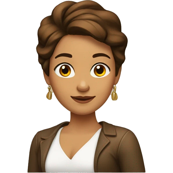 CHICA MORENA, CON CABELLO CRESPO COLOR CASTAÑO MEDIO emoji