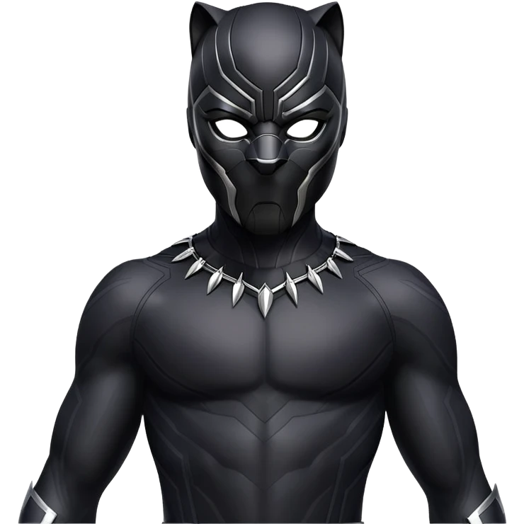 Black Panther T'Challa, upper body, superhero suit, mask on, confident pose emoji