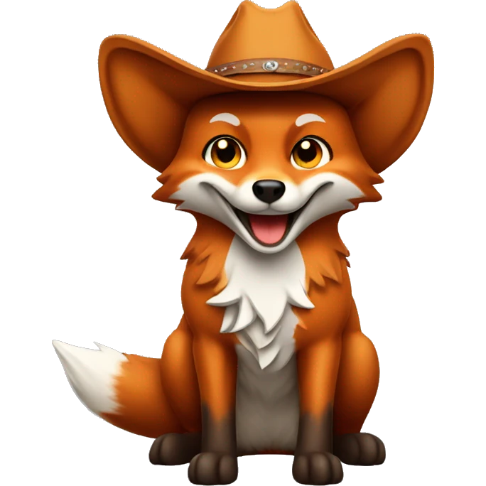 Smiling Fox with a cowboy hat emoji
