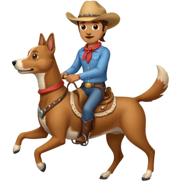 Cowboy on a dog emoji
