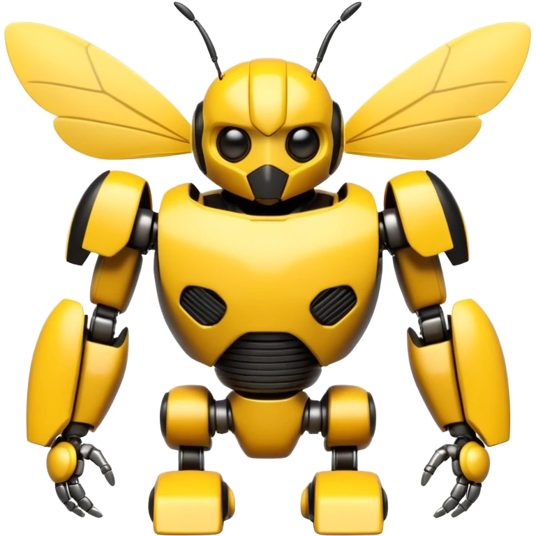 textCute yet badass robotic bumblebee in classic Bumblebee Transformers G1 style, anthropomorphic mech insect, emoji