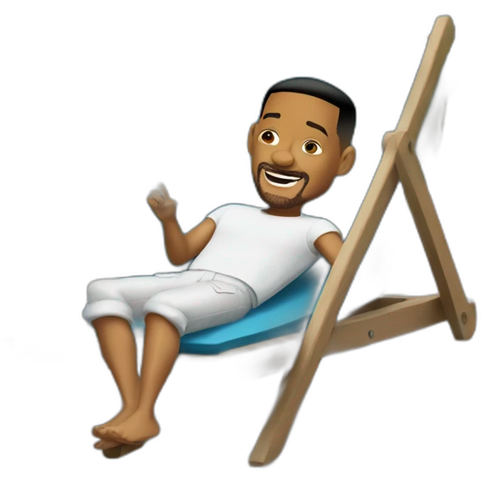 will smith lying on a deckchair emoji