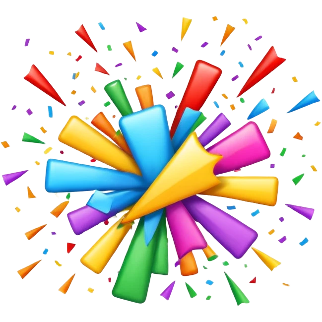 exploding checkmark bursting with confetti emoji