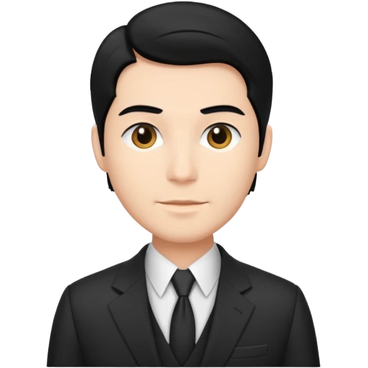 정장 차려입은 남자. 단정한 검은 머리 emoji