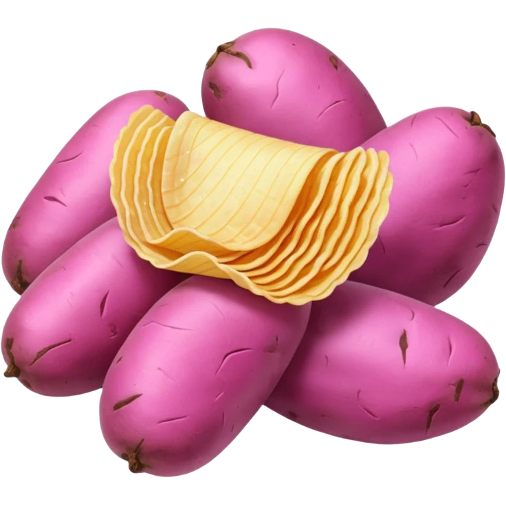Pink potato chips emoji
