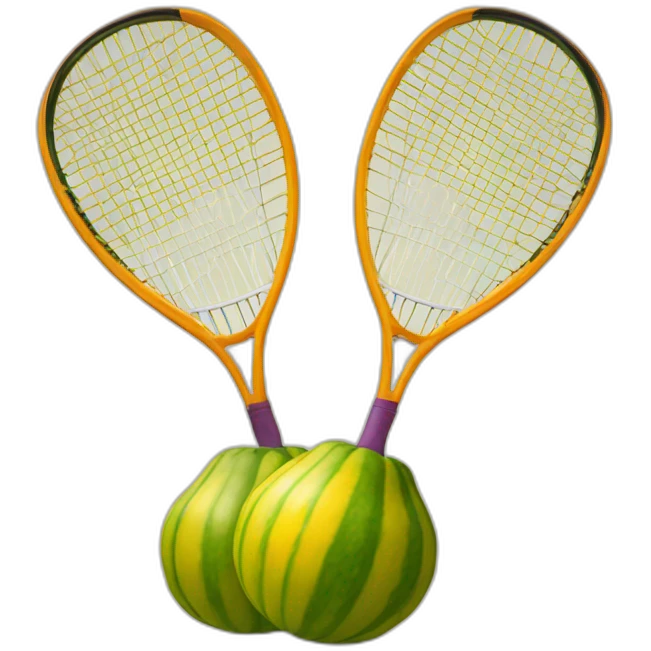 Two teardrop Squash racquets crossed over each other emoji