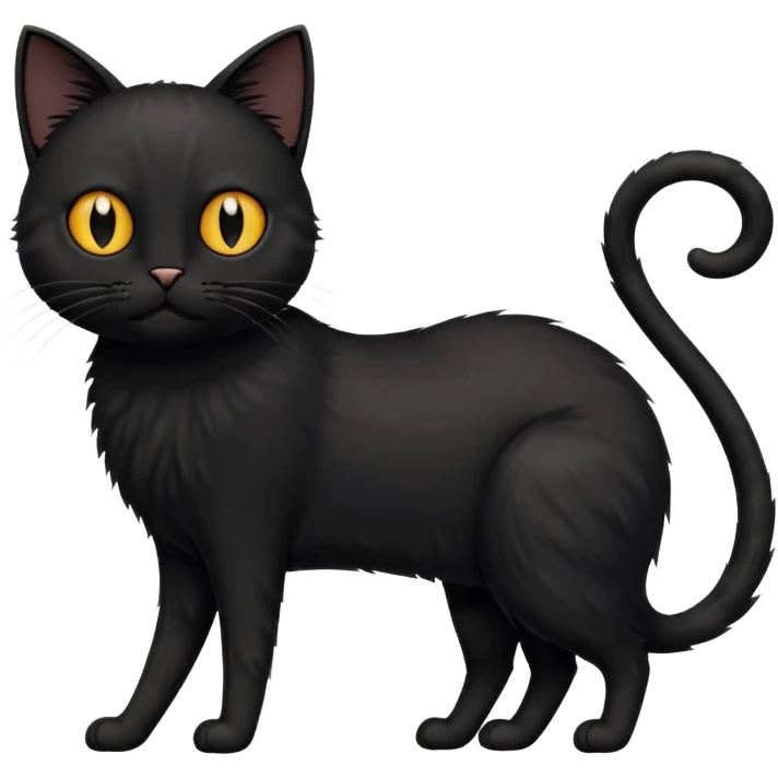Black cat that looks like a flea emoji