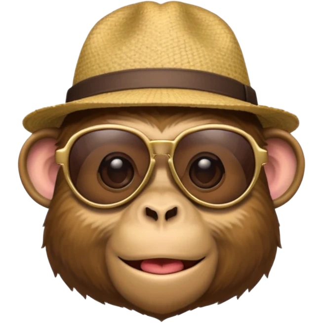 Monkey with subglasses and a hat backwards emoji