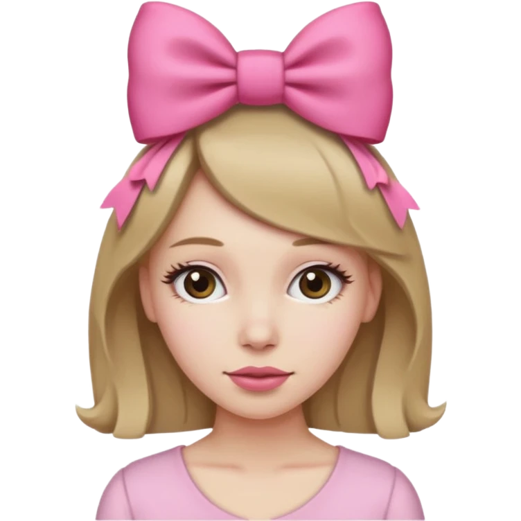 Este emoji 🙍🏼‍♀️ pero con el pelo rubio oscuro, y con un lazo rosa en la cabeza  emoji