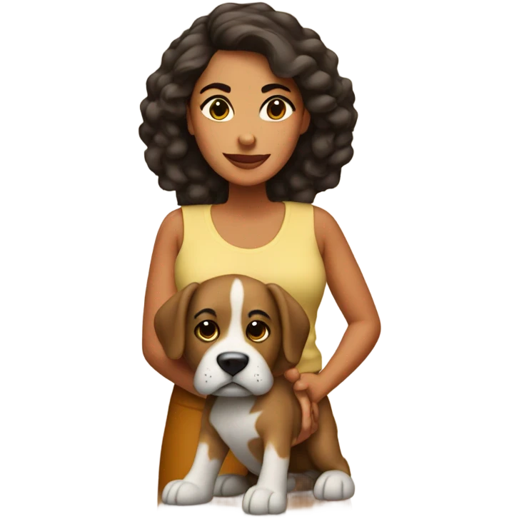 Latina with a big dog emoji