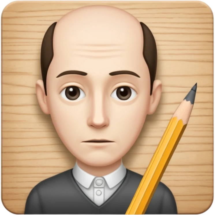 a very thin man next to a pencil emoji