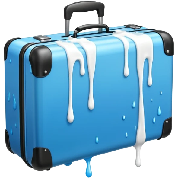 Suitcase with white paint splashing out emoji